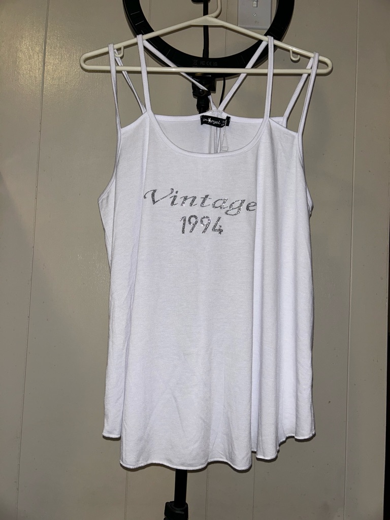 White 'Vintage 1994' Strappy Tank Top